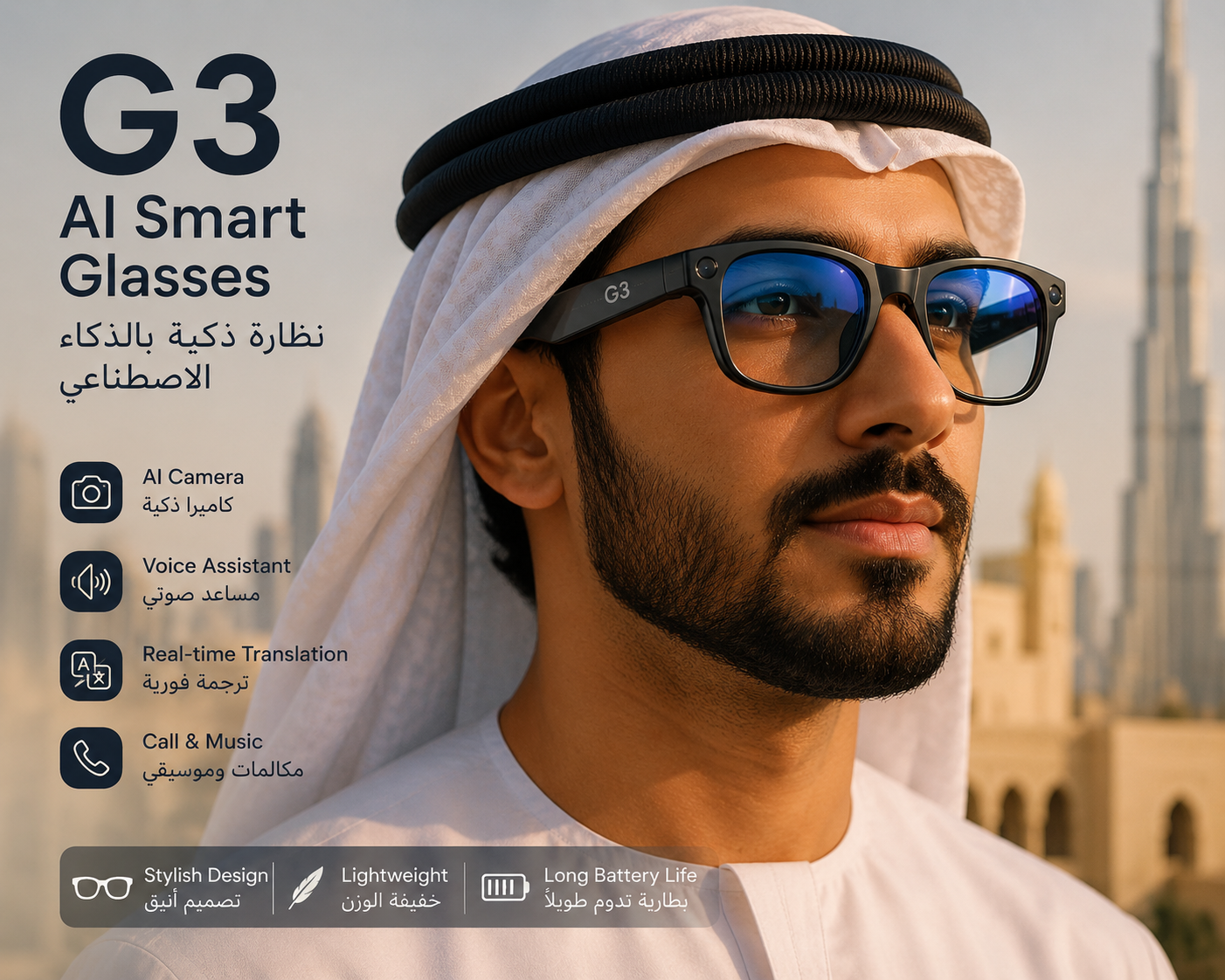 G3 Meta AI Smart Glasses | نظارات G3 Meta AI الذكية