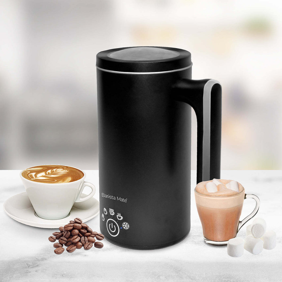 NNEDSZ Hot & Cold Milk Frother, 5 Modes for Foam, Warming & Frothing Milk
