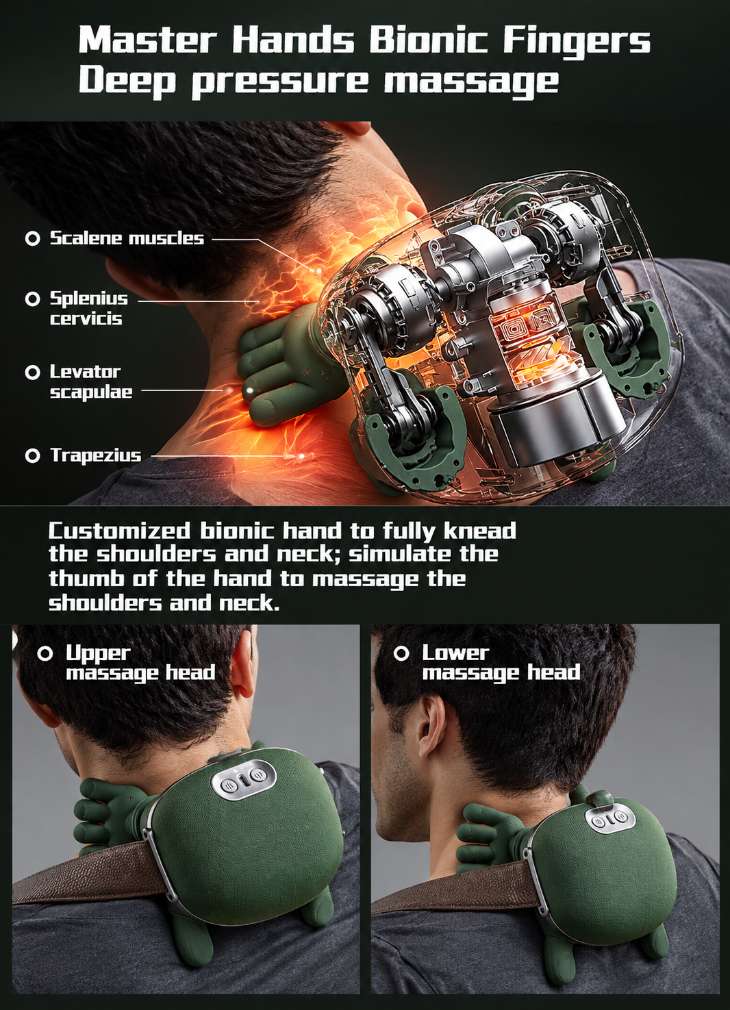 Neck and Back Massager for Pain Relief Deep Tissue